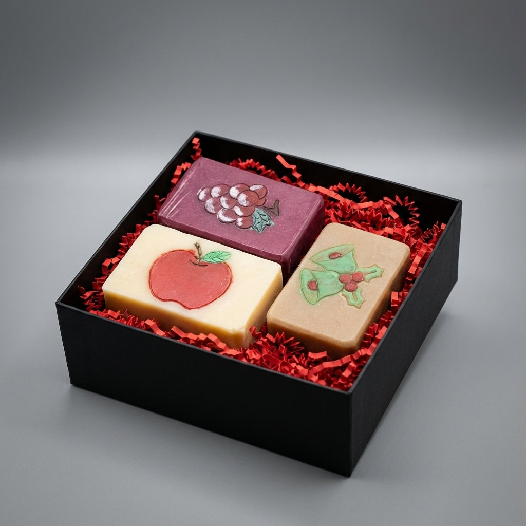 Title: Winter Whispers Artisan Soap Trio